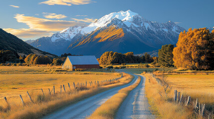 A stunning view of the majestic Swiss Alps under a clear blue sky, showcasing snow-capped peaks and lush green valleys.