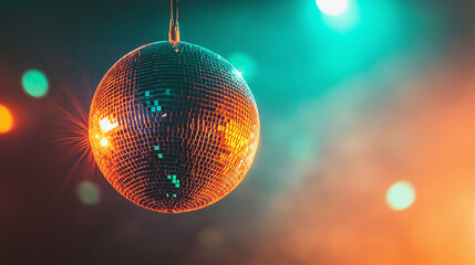 Obraz premium disco ball with lights on a disco