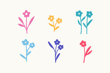 Vector illustration of flower in simple hand drawn and linocut style. Simple contour vector illustration for cosmetics, postcard and pattern.