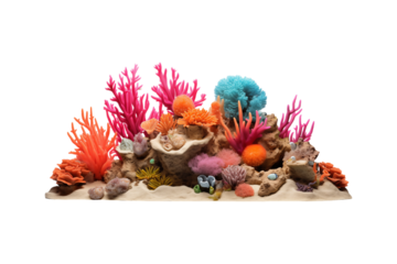 Seafish live on stunning, living coral reefs. Coral reefs teeming with life and color. Generative AI