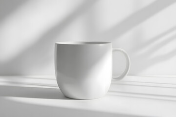 Obraz premium A white coffee cup on a black background