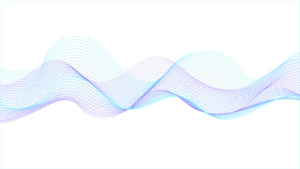 Vector wave lines flowing dynamic colorful blue pink isolated on white background. Smoke wave flowing isolated on white background.