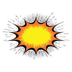 Explosion Pop art cartoon comic isolated. Vector illustration