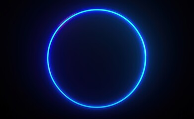 Bright blue neon circle