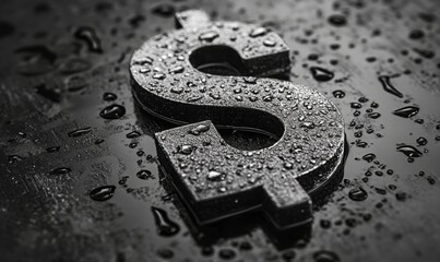 money sign, black and white theme, minimum details.