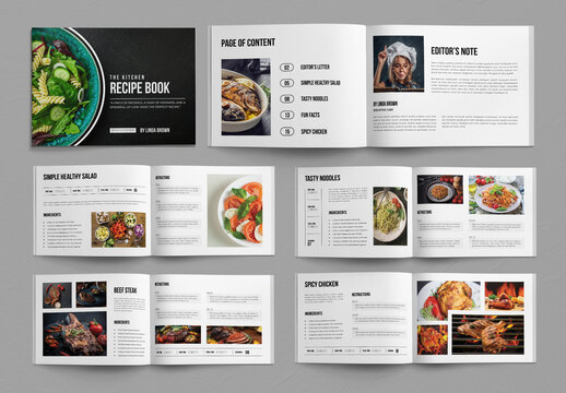 Cookbook Magazine Template Layout