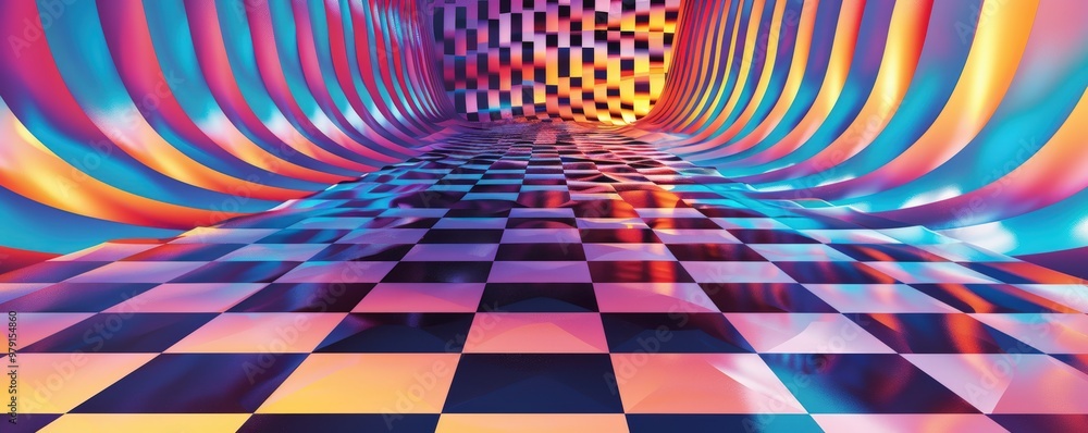 Wall mural Abstract colorful tunnel