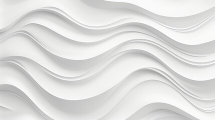Obraz premium Abstract Background, Smooth White Waves, 3D Render, Minimalist Geometric Design, Modern Architecture