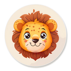 Obraz premium Children's print for clothes. Cute lion cub