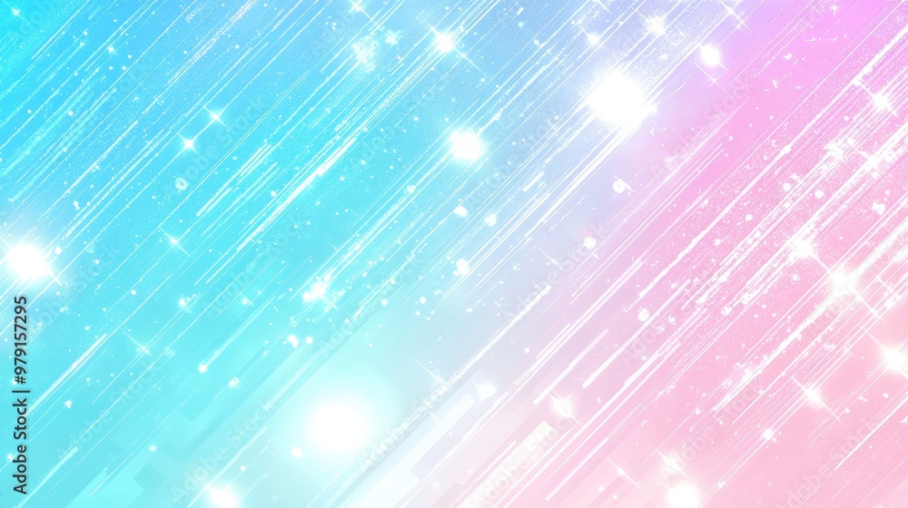 Poster Abstract Gradient Background with Diagonal Lines and Glowing Stars