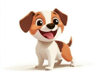 Adorable Dog Character with Open Mouth