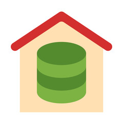 Data House Vector Flat Icon Design