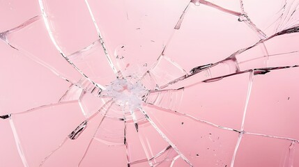 Obraz premium Shattered Glass with Pink Background.