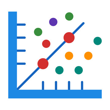 Scatter Graph Vector Flat Icon Design