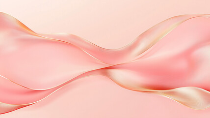 Obraz premium Rose Gold and Pink Gradient Background: The center features a solid rose gold background, with the border composed of 2 layers of gradient rose gold and soft pink waves.