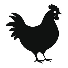 Elegant Silhouette Chicken Logo Design for Branding and Business