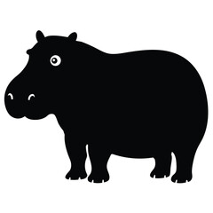 Elegant Hippo Silhouette Vector Design for Creative Projects