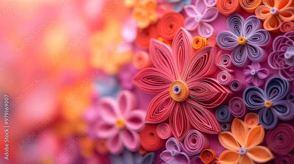 Poster paper quilling minimal background for website.