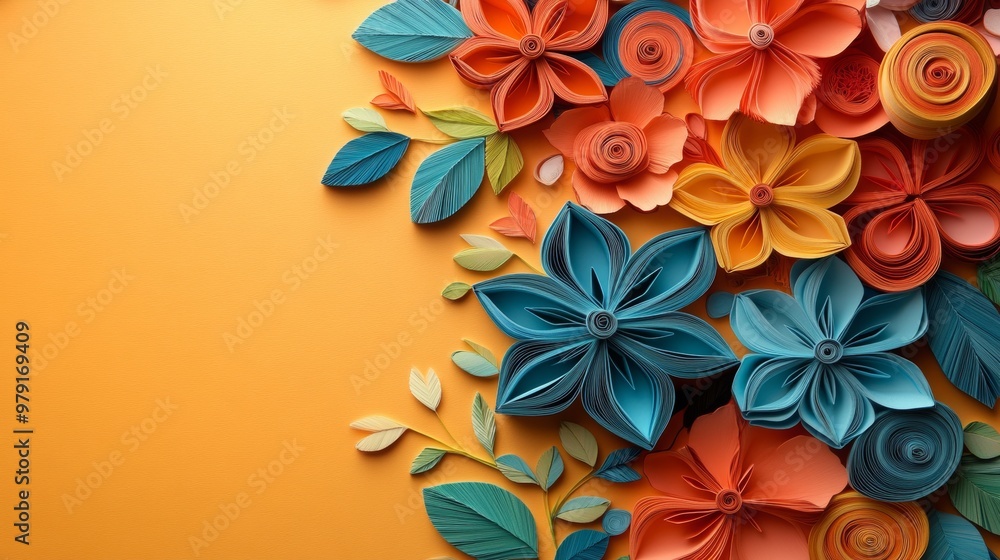 Poster paper quilling minimal background for website.
