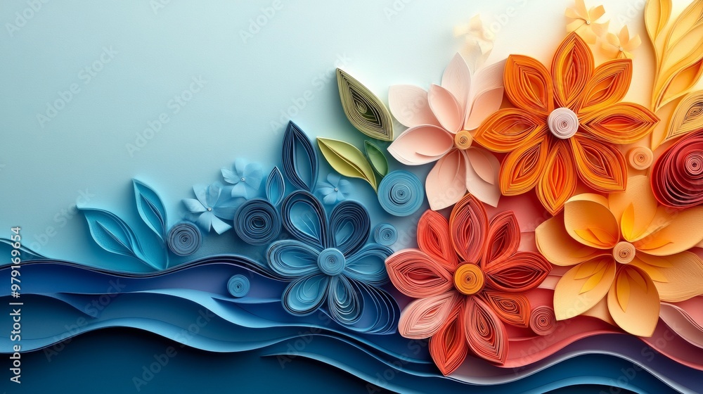 Poster paper quilling minimal background for website.