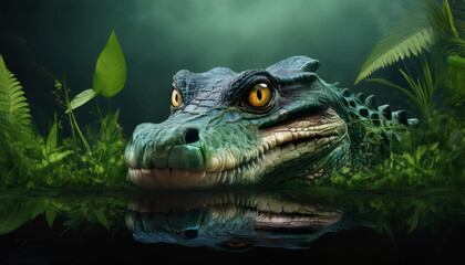 iguana in the water