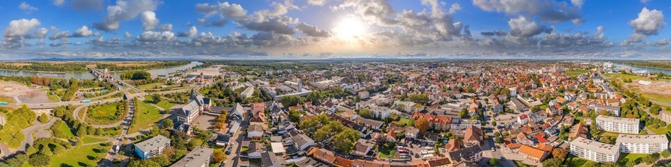worms germany september afternoon 360° aerial panorama