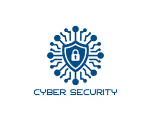 Cyber security logo icon symbol vector illustration. Modern cyber security logo