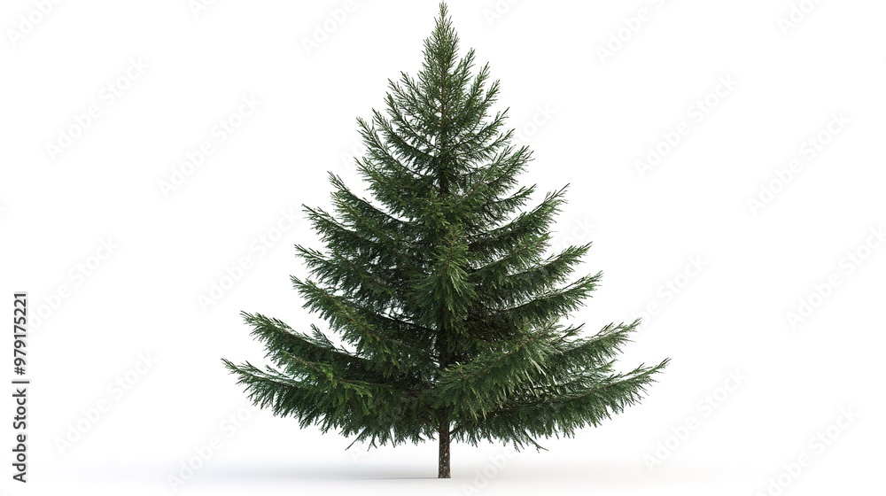 Poster pine plant tree fir on white background