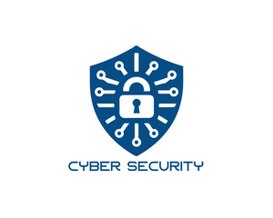 Cyber security logo icon symbol vector illustration. Modern cyber security logo