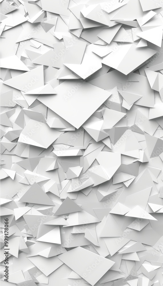 Poster abstract white geometric background. 3d rendering. digital illustration. triangle pattern.