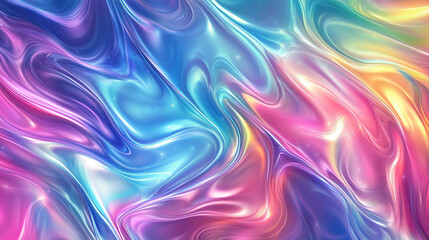 Obraz premium Vibrant Iridescent Fluid Swirls 