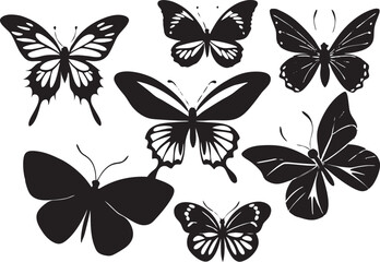 Obraz premium Butterfly swarm silhouette background