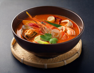 Tom Yum Goong: Spicy Thai Seafood Soup with Prawns