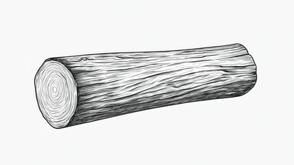 A log is shown in black and white
