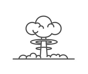 Creative nuclear explosion mushroom lines logo vector icon symbol design illustration