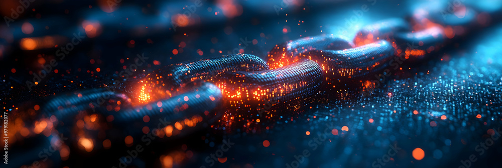 Aufkleber abstract blockchain security background - 3d illustration