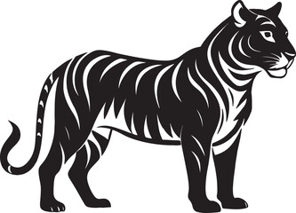 Obraz premium Tiger Vector Illustration, Wild Animal Art, Digital Drawing, Jungle Graphics, Wildlife Design