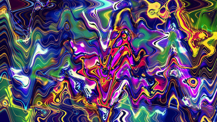 A vibrant abstract design featuring swirling colors and dynamic patterns, creating an energetic atmosphere filled with movement and fluidity