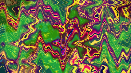 This artwork features an array of vibrant colors swirling together in abstract patterns, showcasing energetic waves and captivating textures that blend harmoniously