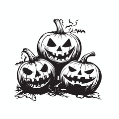 pumpkins Halloween vector logo