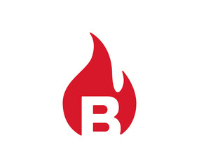 Creative letter b and fire logo vector icon symbol illustration © Abrastack Stu Design