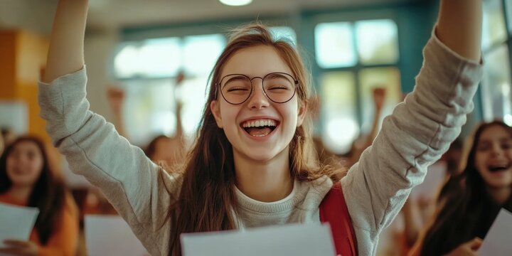 Excited Classroom Celebration