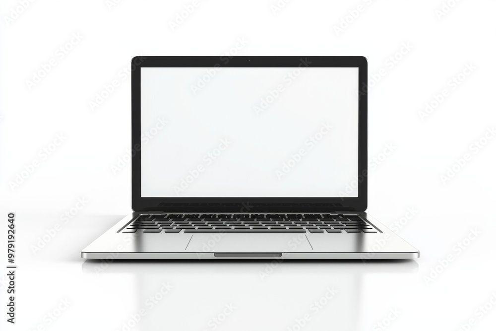 Wall mural laptop mockup on isolated white background created with generative ai