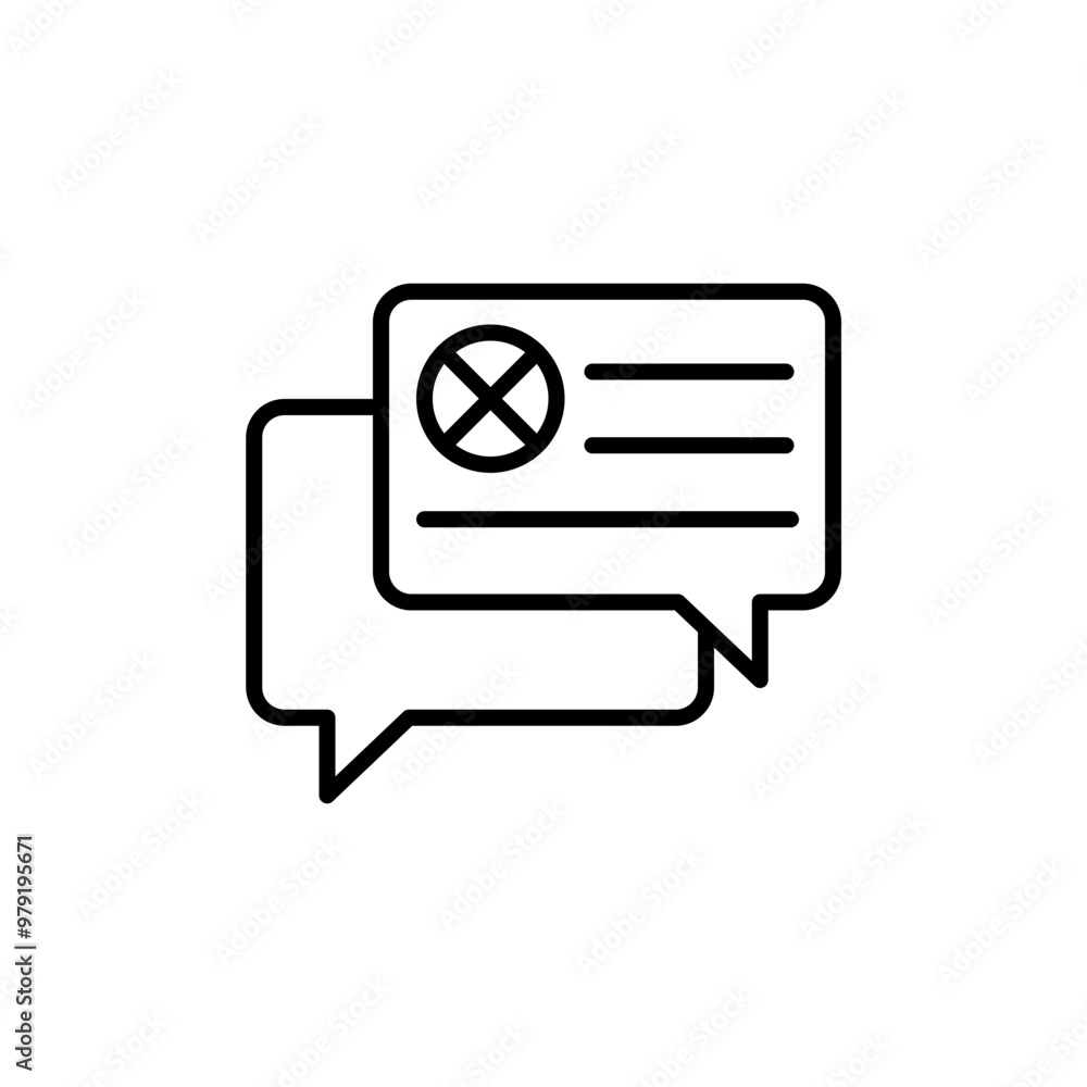 Wall mural wrong chat outline icons, minimalist vector illustration ,simple transparent graphic element .isolat