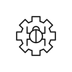 Bug management outline icons, minimalist vector illustration ,simple transparent graphic element .Isolated on white background