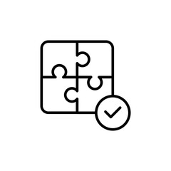 Problem solving outline icons, minimalist vector illustration ,simple transparent graphic element .Isolated on white background