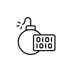 Fototapeta premium Bomb code outline icons, minimalist vector illustration ,simple transparent graphic element .Isolated on white background