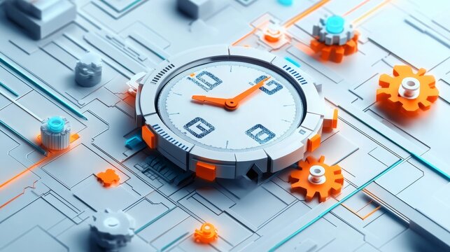 time management systems.a hi tech image.