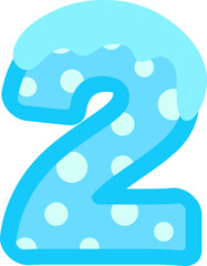 Winter alphabet with snow