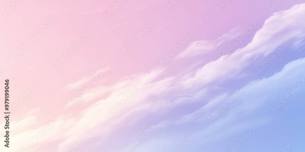 Aufkleber a soft gradient sky with pastel clouds, creating a serene and calming atmosphere.